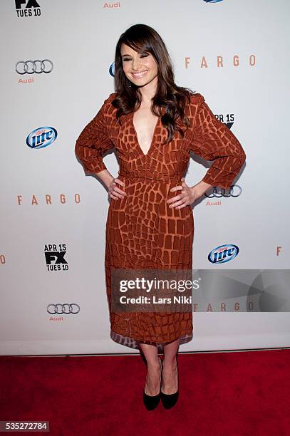 Mia Maestro attends the FX Networks Upfront premiere screening of Fargo at the SVA Theater in New York City. © LAN
