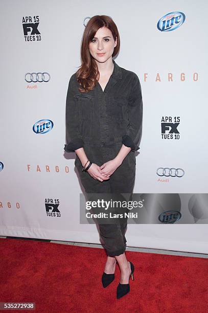 Aya Cash attends the FX Networks Upfront premiere screening of Fargo at the SVA Theater in New York City. © LAN
