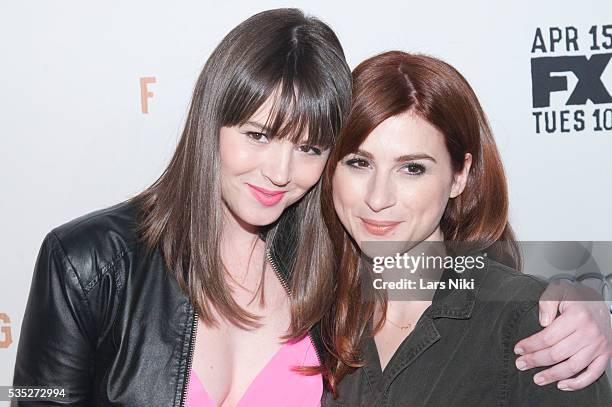 Kether Donohue and Aya Cash attend the FX Networks Upfront premiere screening of Fargo at the SVA Theater in New York City. © LAN