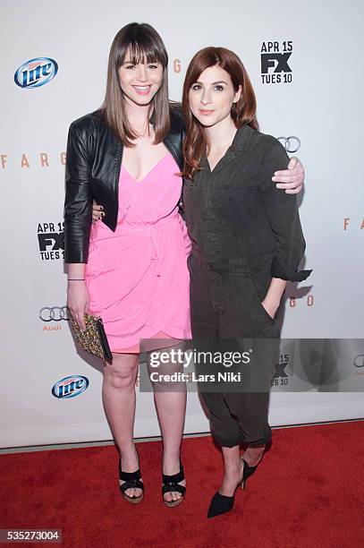 Kether Donohue and Aya Cash attend the FX Networks Upfront premiere screening of Fargo at the SVA Theater in New York City. © LAN
