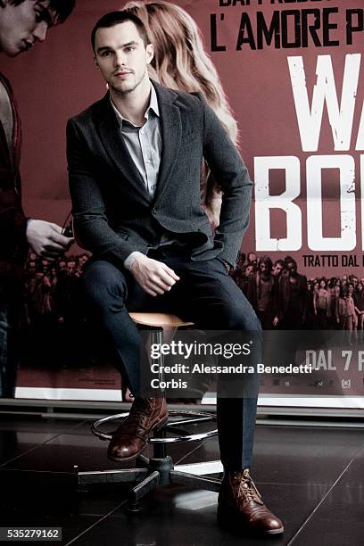 Nicholas Hoult attends the photocall of movie Warm Bodies in Rome.