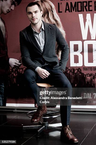 Nicholas Hoult attends the photocall of movie Warm Bodies in Rome.