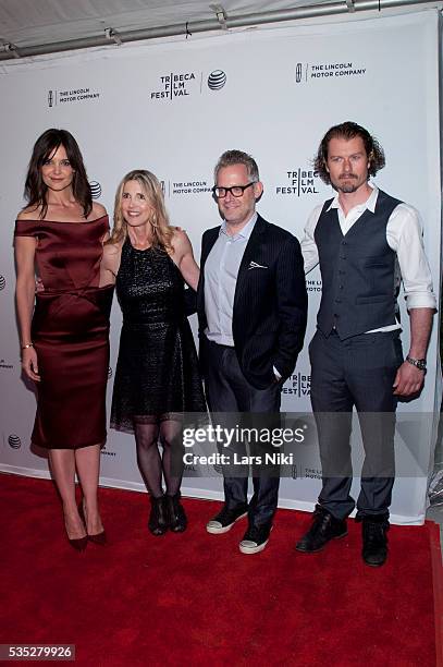 Katie Holmes, Karen Leigh Hopkins, Rob Carliner and James Badge Dale attend the "Miss Meadows" screening at the SVA Theater in New York City. © LAN