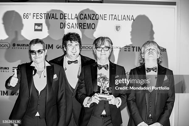 The band who won the 66th Sanremo Music Festival - the Stadio . Sanremo, Italy. February 2016