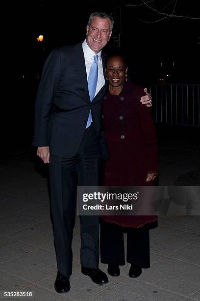 Bill de Blasio and Chirlane McCray attend the Vanity Fair Party during the 2014 Tribeca Film Festival at The State Supreme Courthouse in New York...