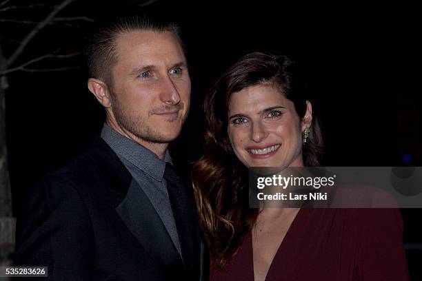 Scott Campbell and Lake Bell attend the Vanity Fair Party during the 2014 Tribeca Film Festival at The State Supreme Courthouse in New York City. ©...