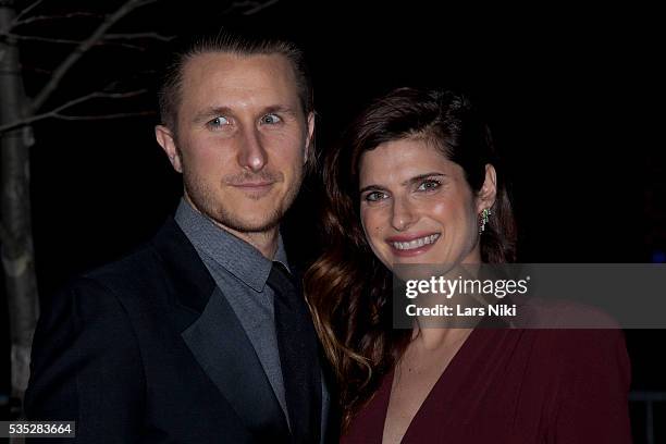 Scott Campbell and Lake Bell attend the Vanity Fair Party during the 2014 Tribeca Film Festival at The State Supreme Courthouse in New York City. ©...