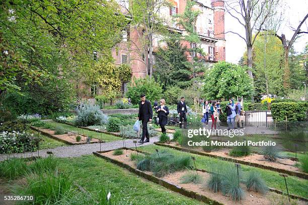 Orto Botanico di Brera, one of the exhibition spaces during the Milan Furniture Fair. Milan, Italy. April 2016