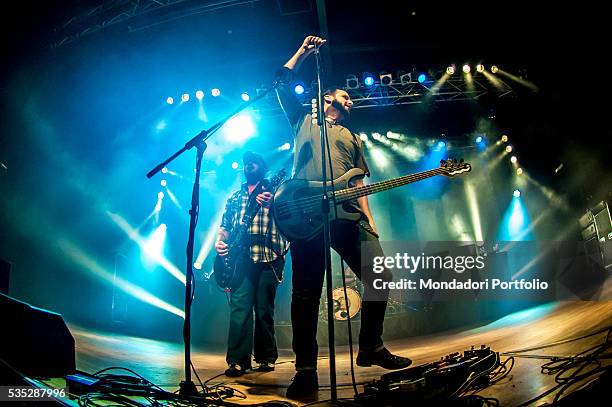 The singer and guitarist of the Black Stone Cherry Chris Robertson in concert with the bass player Jon Lawhon. Trezzo sull'Adda, Italy. 15th February...