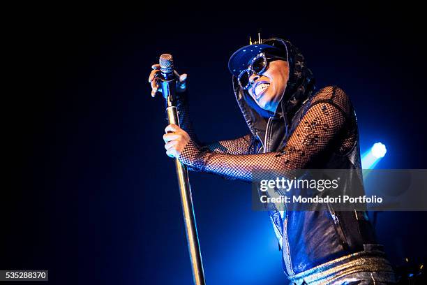 The leader and singer of the band Skunk Anansie Skin in concert at Alcatraz in Milan. Milan, Italy. 17th February 2016