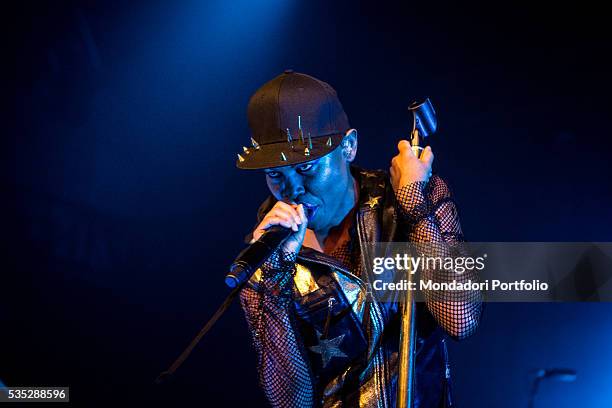 The leader and singer of the band Skunk Anansie Skin in concert at Alcatraz in Milan. Milan, Italy. 17th February 2016