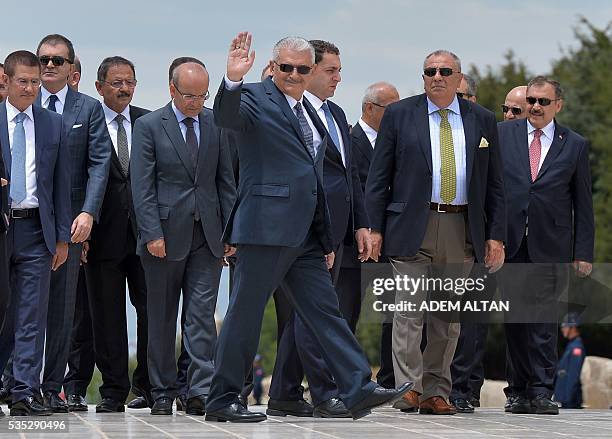 Turkey Prime Minister Binali Yildirim and ministers of the new cabinet visit the mausoleum of Turkey's first president-Mustafa Kemal Ataturk on May...