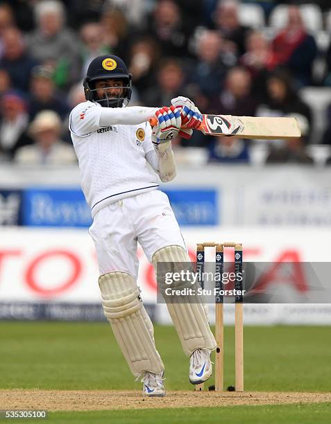 Sri Lanka batsman Kaushal Silva picks up some runs during day three of the 2nd Investec Test match between England and Sri Lanka at Emirates Durham...