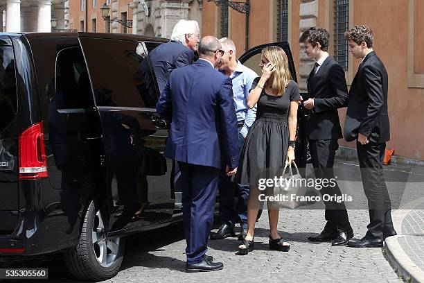 Richard Gere and his son Homer James Jigme Gere and girlfriend Alejandra Silva arrive at 'Un Muro o Un Ponte' Seminary held by Pope Francis at the...