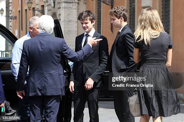 Richard Gere and his son Homer James Jigme Gere and girlfriend Alejandra Silva arrive at 'Un Muro o Un Ponte' Seminary held by Pope Francis at the...