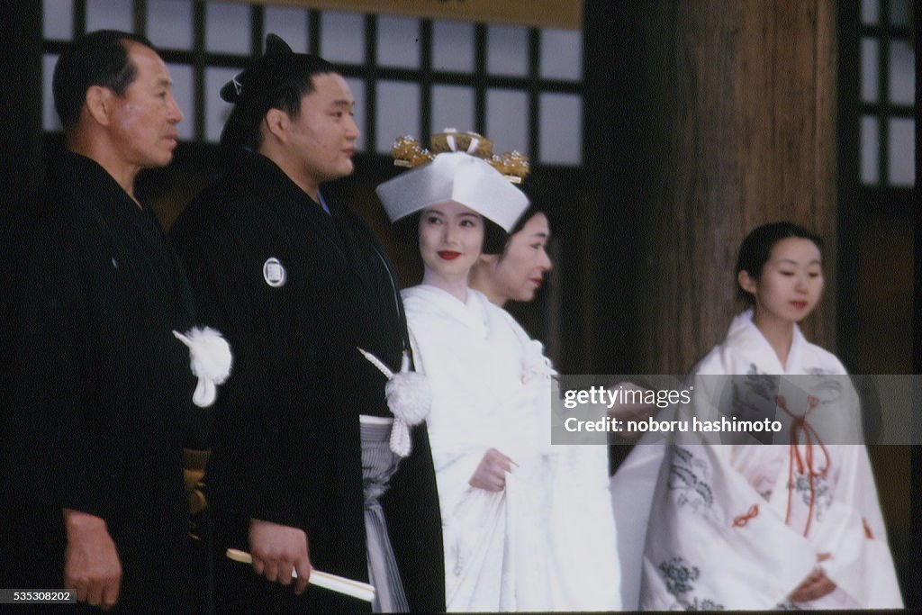 MARRIAGE OF SUMO TAKANOHANA AND KEIKO KONO IN TOKYO