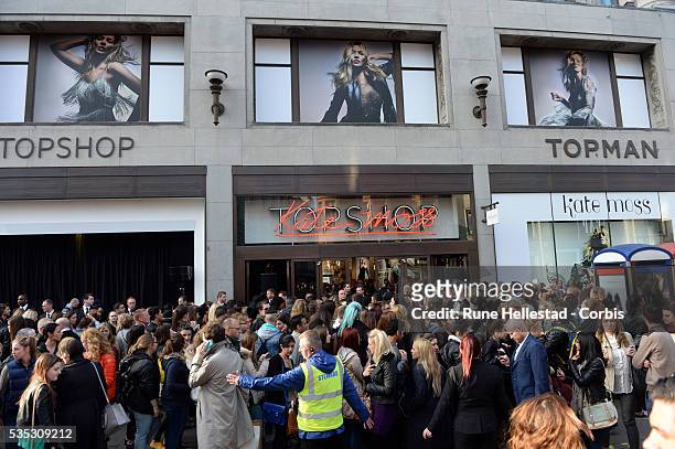 The launch of Kate Moss' collection for Topshop at Topshop, Oxford Street.