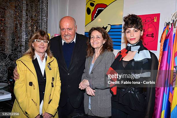 Elio Fiorucci, Milly Moratti and Lidia Bosch attend the Art Therapy By Elio Fiorucci - Milan Fashion Week Womenswear Autumn/Winter 2014 on February...
