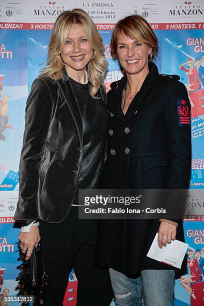 Natasha Stefanenko,Ellen Hidding attend the first night Boing Boing at Manzoni's Theater on February 20, 2014 in Milan/Italy