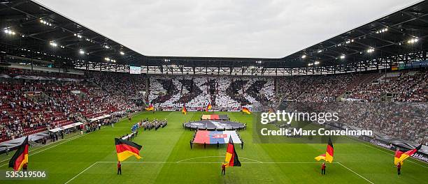 Fans of Germany made a choreography before the international friendly match between Germany and Slovakia at WWK-Arena on May 29, 2016 in Augsburg,...