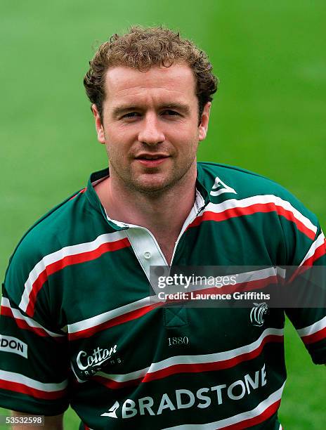 Geordan Murphy pictured during the Leicester Tigers photocall at Welford Road on August 10 in Leicester, England.