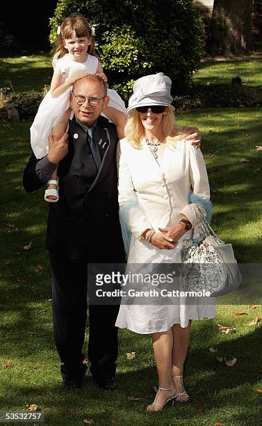 Manager Paul Lasby and his family attend the wedding of musician Jools Holland and Christabel McEwen at St James's Church on August 30, 2005 in...
