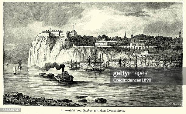 19th century north america -  quebec - quebec stock illustrations