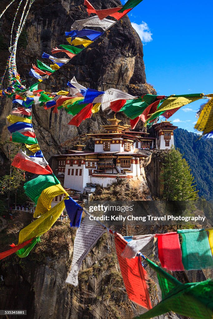 Tiger Nest with Prayer Flags