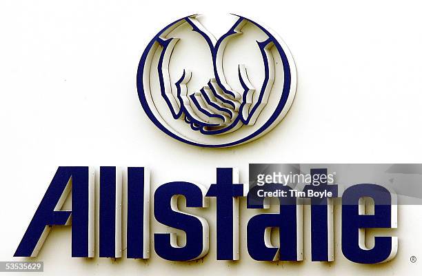 Allstate signage is seen outside the company's corporate campus August 30, 2005 in Northbrook, Illinois. Damage from Hurricane Katrina may destroy...