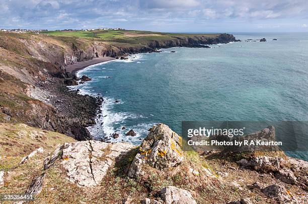 pentreath beach, lizard point, cornwall - the lizard peninsula england stock pictures, royalty-free photos & images