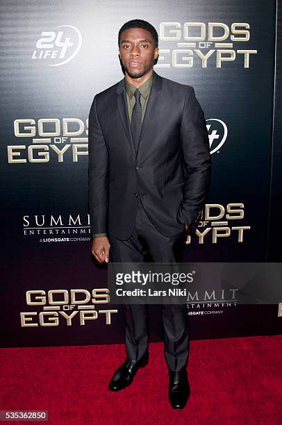 Chadwick Boseman attends the "Gods Of Egypt" New York Premiere at AMC Loews Lincoln Square 13 in New York City. © LAN