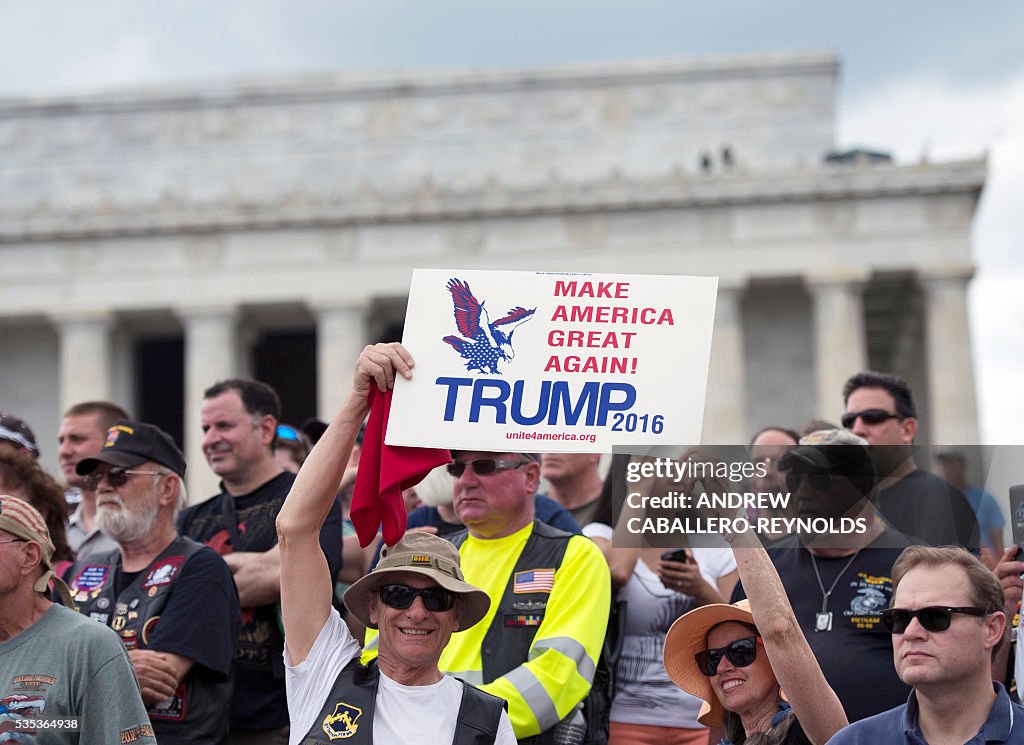 US-MEMORIAL DAY-ROLLING THUNDER-TRUMP