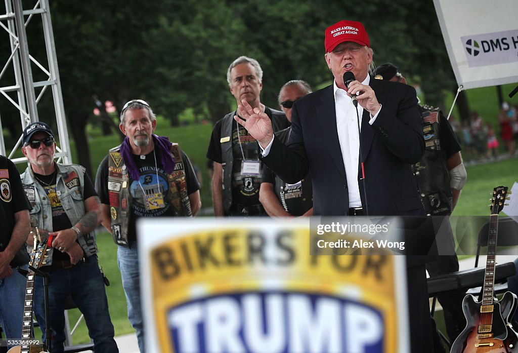 Donald Trump Attends Rolling Thunder Motorcycle Rally In Washington, D.C.