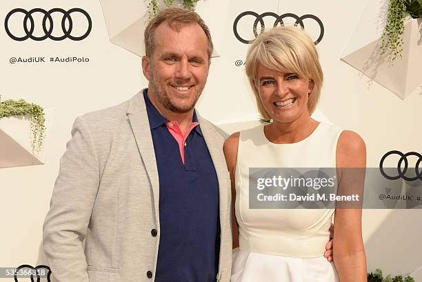 Dean Andrews and Helen Bowen-Green attend day two of the Audi Polo Challenge at Coworth Park on May 29, 2016 in London, England.