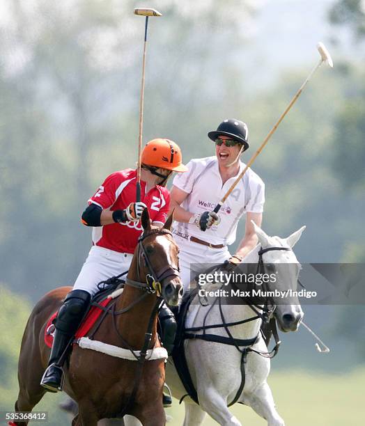 Prince William, Duke of Cambridge takes part in the Audi Polo Challenge at Coworth Park Polo Club on May 29, 2016 in Ascot, England.