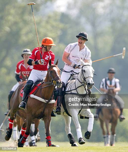 Prince William, Duke of Cambridge takes part in the Audi Polo Challenge at Coworth Park Polo Club on May 29, 2016 in Ascot, England.