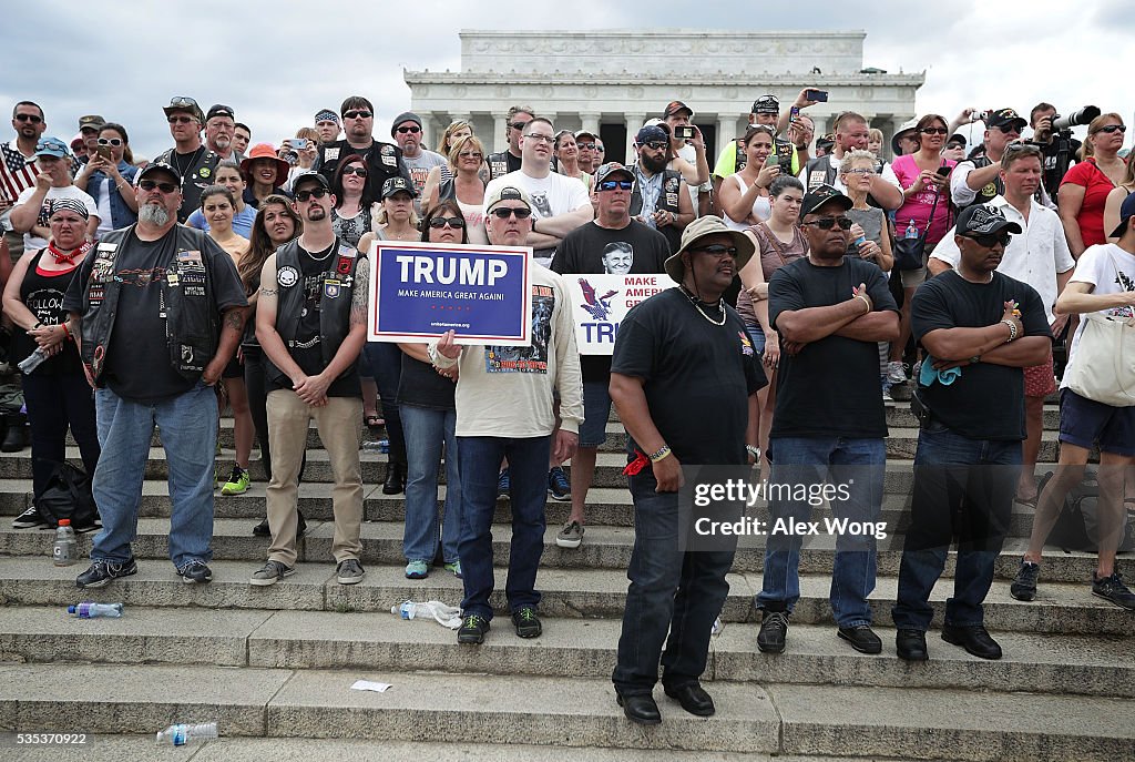 Donald Trump Attends Rolling Thunder Motorcycle Rally In Washington, D.C.