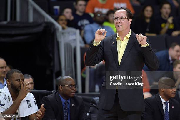 Head coach Gregg Marshall of the Wichita State Shockers reacts during their game against the Arizona Wildcats during the first round of the 2016 NCAA...