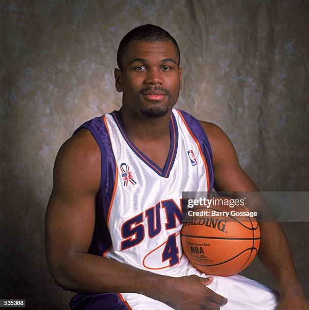 Studio photo of Phoenix Suns forward Alton Ford with basketball at Phoenix Suns Media Day in Phoenix, Arizona. NOTE TO USER: User expressly...