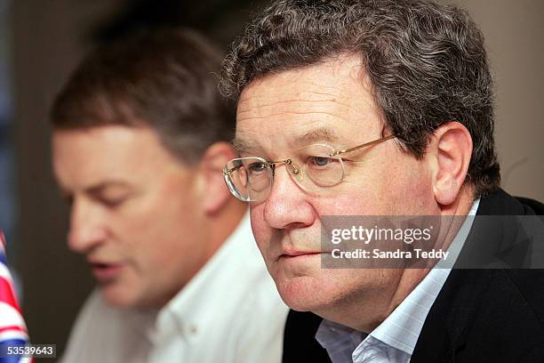 Australian Foreign Minister Alexander Downer and New Zealand Foreigh Minister, Phil Goff hold a joint press conference at the Copthorne Hotel in...