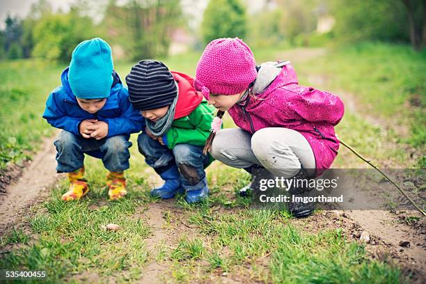 descubrimiento de los misterios de la naturaleza - nursery school child fotografías e imágenes de stock