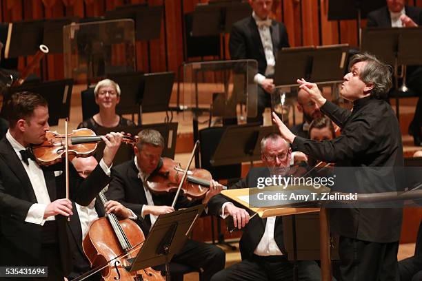 Sir Antonio Pappano conducts the London Symphony Orchestra in the Beethoven Violin Concerto with soloist violinist Nikolaj Znaider at Barbican Centre...