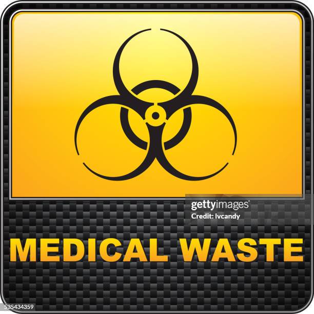 medical waste label - trip hazard stock illustrations
