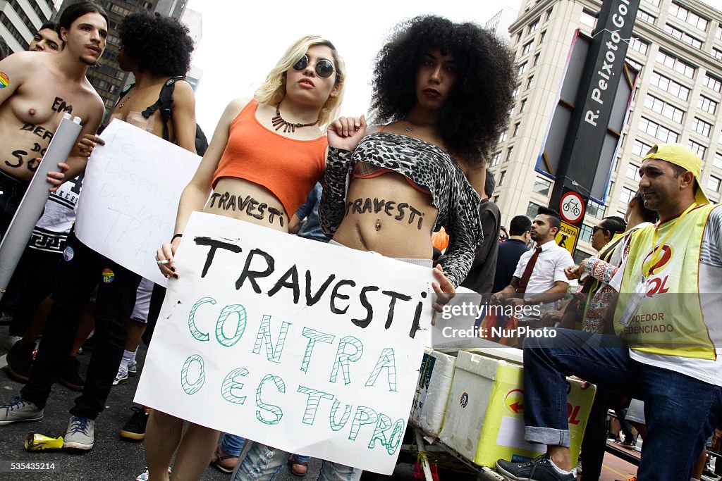 20th annual Gay Pride Parade in Sao Paulo