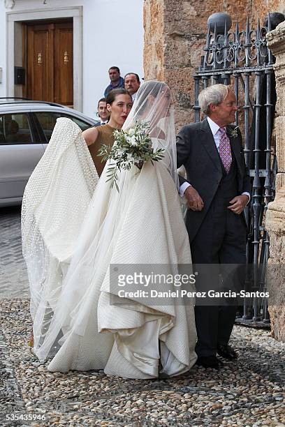 Charles Wellesley and Lady Charlotte Wellesley attend her wedding with Alejandro Santo Domingo at Illora on May 28, 2016 in Granada, Spain.