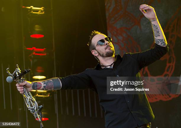 Singer Adam Gontier at Catch The Fever Festival Grounds on May 29, 2016 in Pryor, Oklahoma.