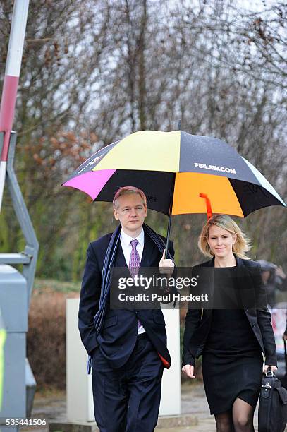 WikiLeaks founder Julian Assange arrives with his lawyer Jennifer Robinson for the final day of his extradition hearing at Belmarsh Magistrates'...