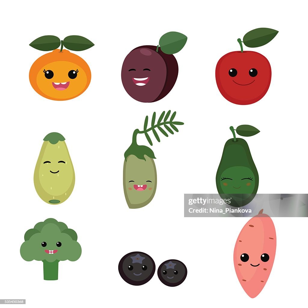 Cartoon Fruits And Vegetables High-Res Vector Graphic - Getty Images