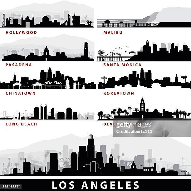 vector_la cityscapes - beverly hills california stock illustrations