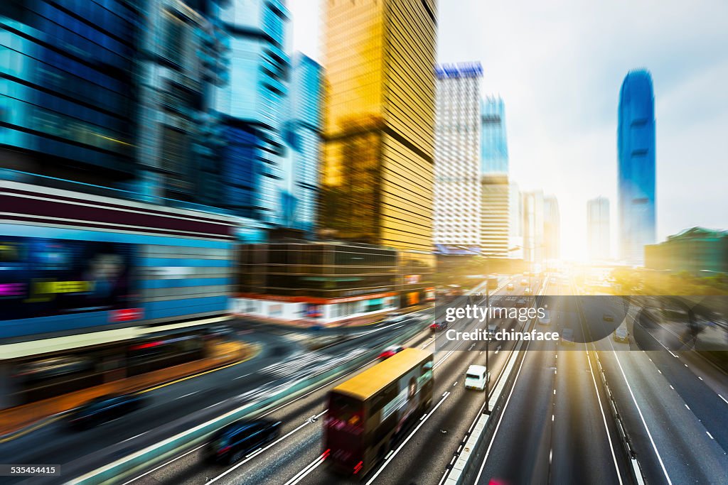 Traffic through hong kong